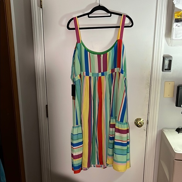 NWT Maree Pour Toi 16 Brenda Striped Sleeveless Midi Sundress - Picture 3 of 8